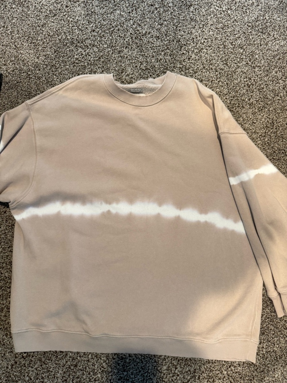 Women’s  Neutral Tie-Dye Crewneck Sweatshirt - Beige/White (slight pilling)